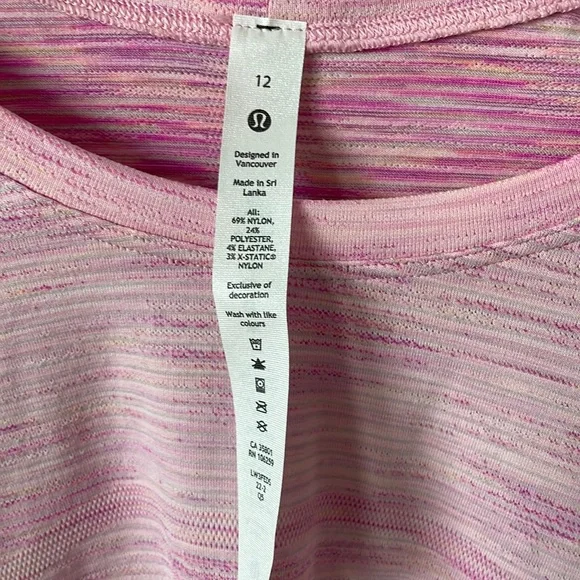 NWT Lululemon Swiftly Tech Race Milkshake/Strawberry Milkshake Multi Size 12 - Picture 3 of 7